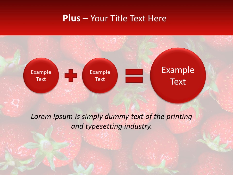A Pile Of Strawberries With A Red Background PowerPoint Template