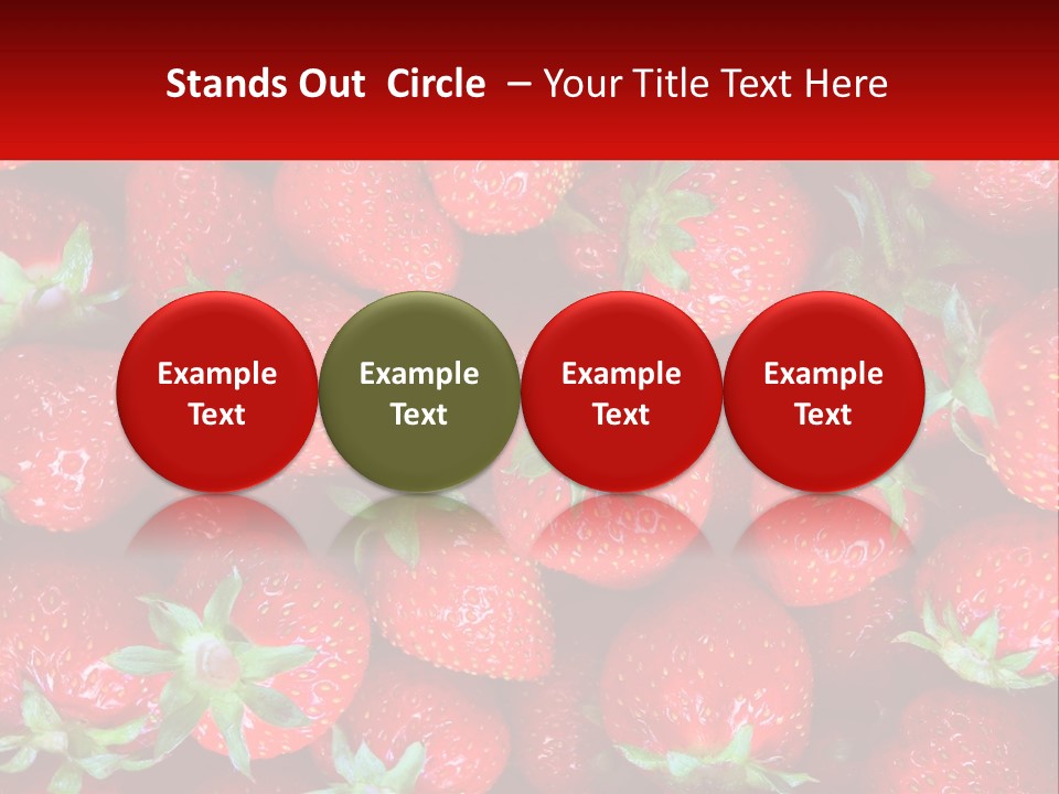 A Pile Of Strawberries With A Red Background PowerPoint Template