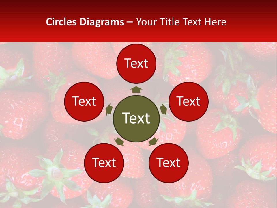 A Pile Of Strawberries With A Red Background PowerPoint Template