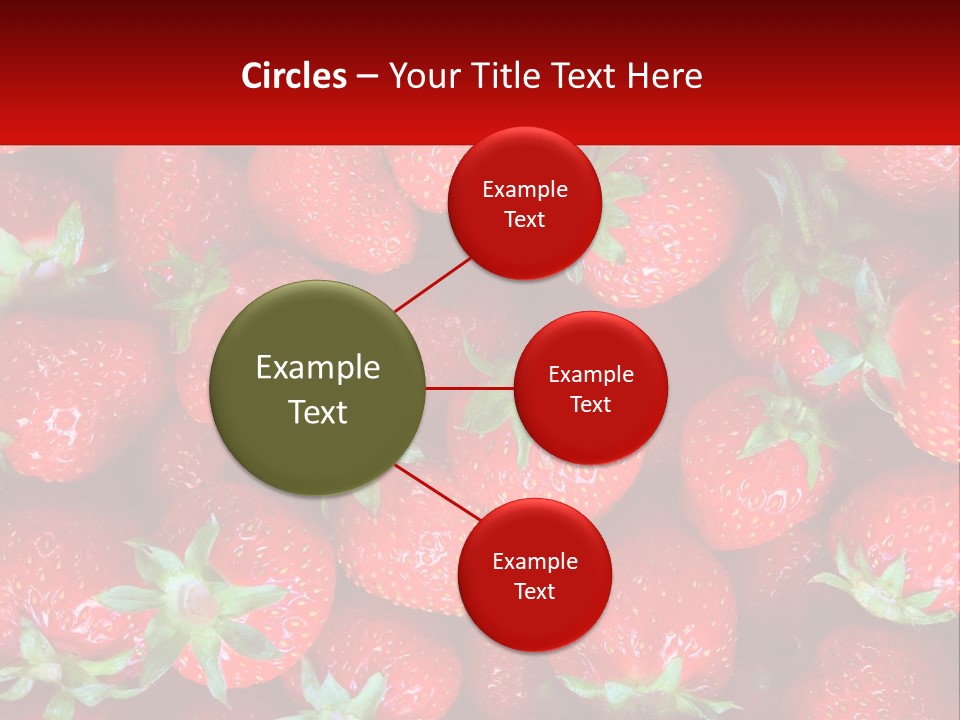 A Pile Of Strawberries With A Red Background PowerPoint Template