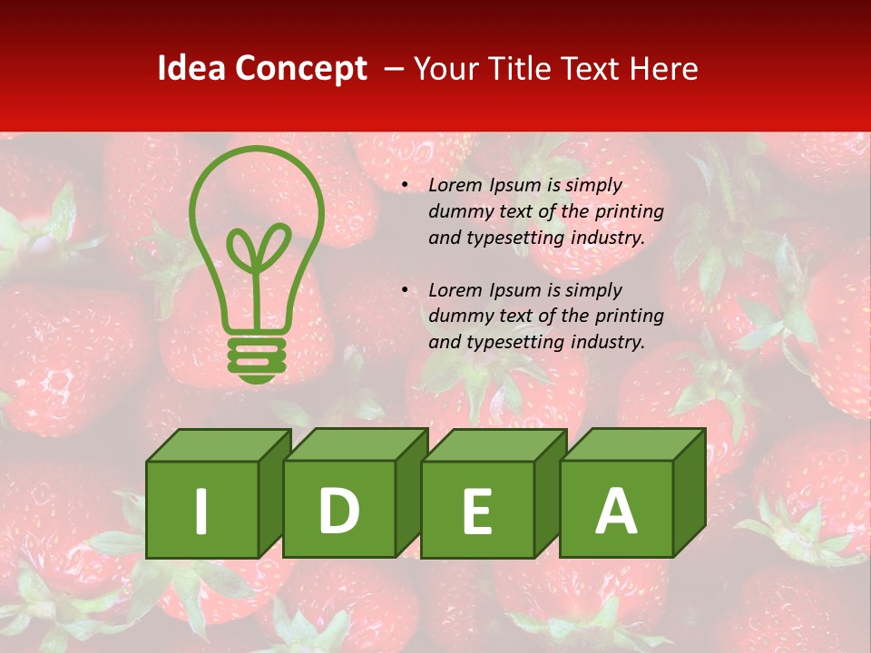 A Pile Of Strawberries With A Red Background PowerPoint Template