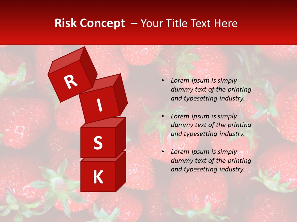 A Pile Of Strawberries With A Red Background PowerPoint Template