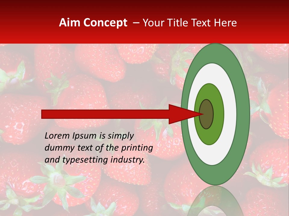 A Pile Of Strawberries With A Red Background PowerPoint Template
