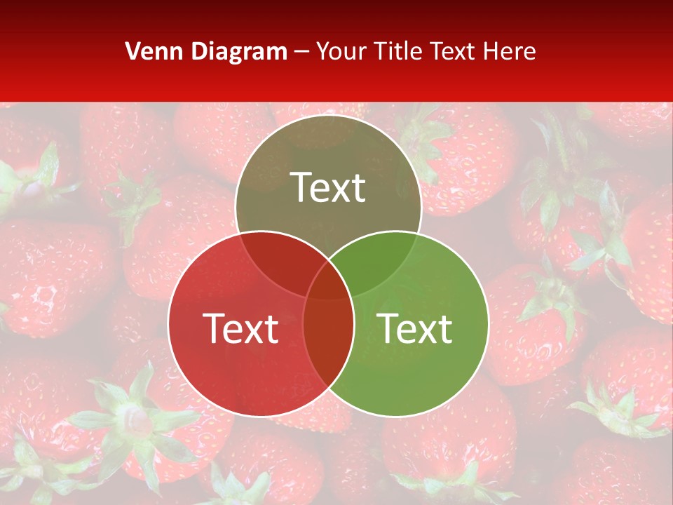 A Pile Of Strawberries With A Red Background PowerPoint Template
