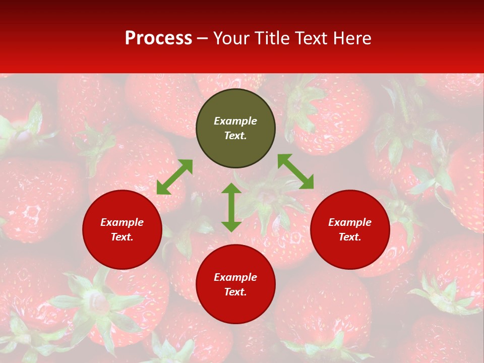 A Pile Of Strawberries With A Red Background PowerPoint Template