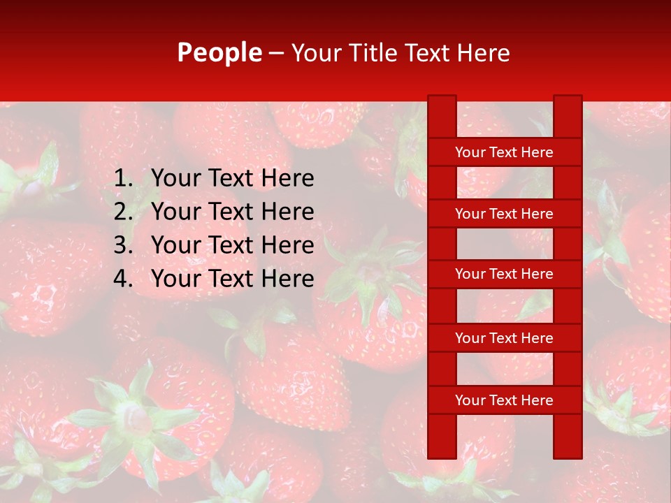 A Pile Of Strawberries With A Red Background PowerPoint Template