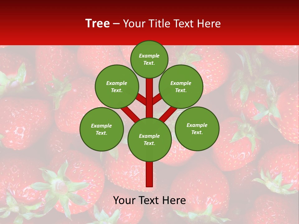 A Pile Of Strawberries With A Red Background PowerPoint Template