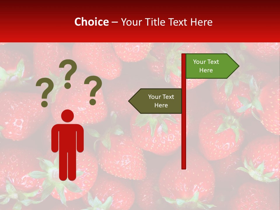 A Pile Of Strawberries With A Red Background PowerPoint Template