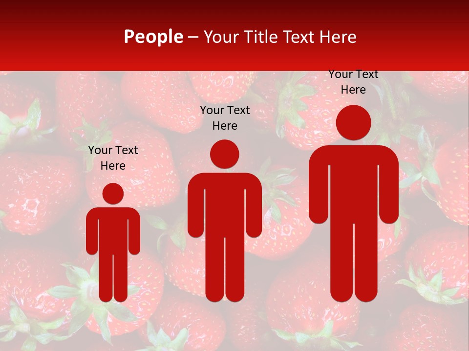 A Pile Of Strawberries With A Red Background PowerPoint Template