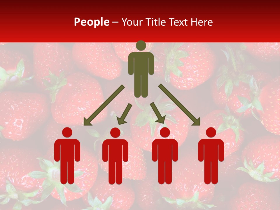 A Pile Of Strawberries With A Red Background PowerPoint Template