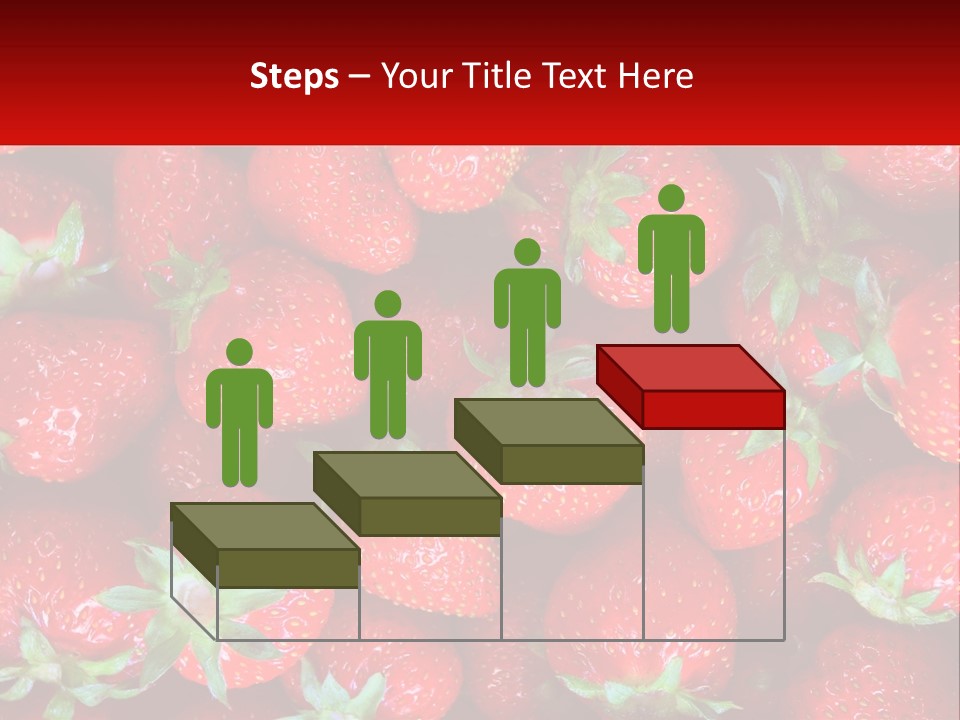 A Pile Of Strawberries With A Red Background PowerPoint Template
