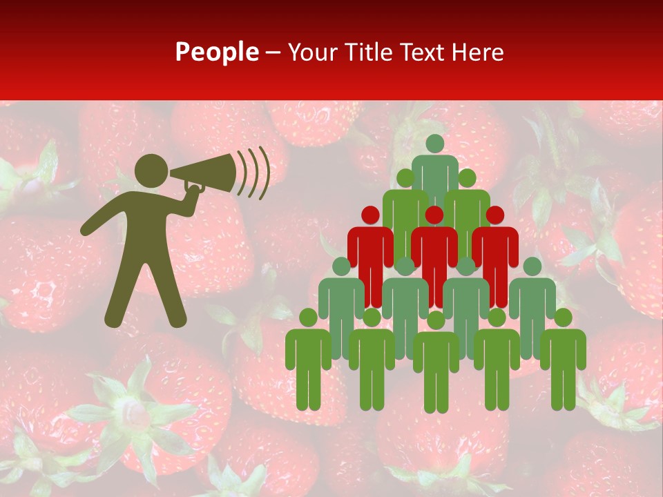 A Pile Of Strawberries With A Red Background PowerPoint Template