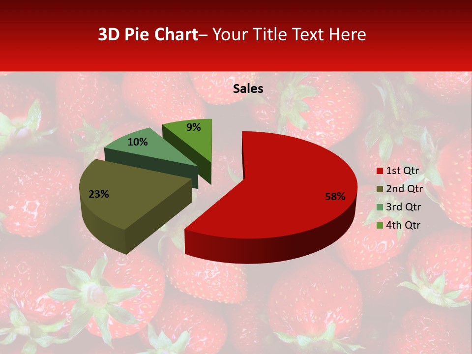 A Pile Of Strawberries With A Red Background PowerPoint Template
