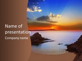 A Beautiful Sunset Over The Ocean Powerpoint Template PowerPoint Template