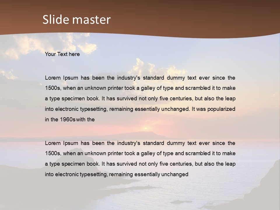 A Beautiful Sunset Over The Ocean Powerpoint Template PowerPoint Template