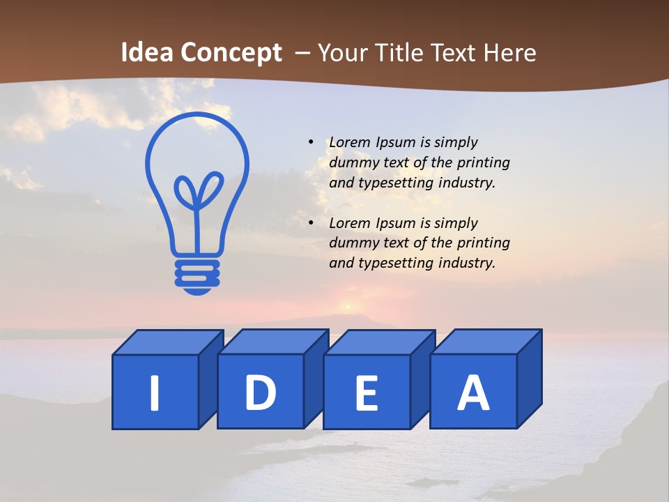 A Beautiful Sunset Over The Ocean Powerpoint Template PowerPoint Template