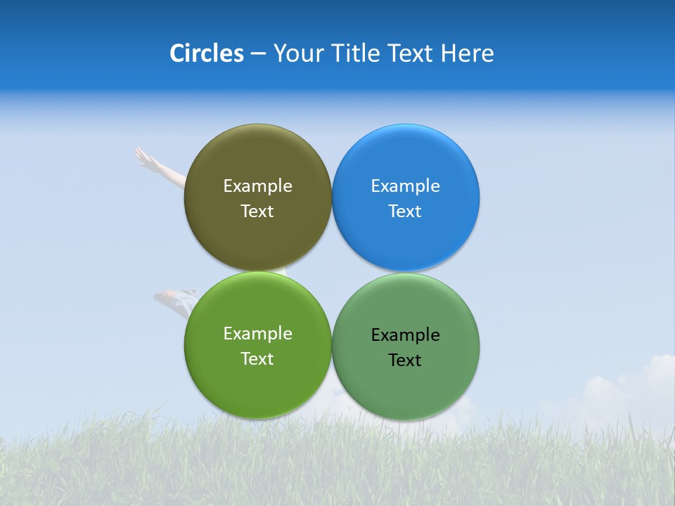 A Woman Jumping In The Air In A Field Of Grass PowerPoint Template