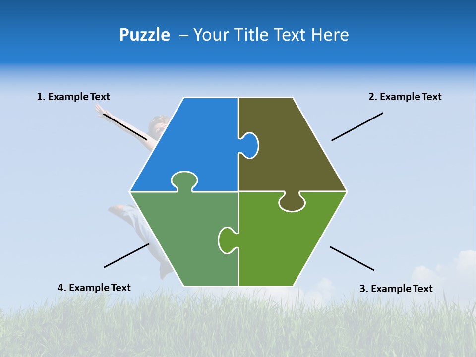 A Woman Jumping In The Air In A Field Of Grass PowerPoint Template