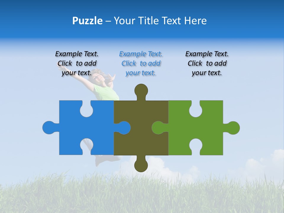 A Woman Jumping In The Air In A Field Of Grass PowerPoint Template