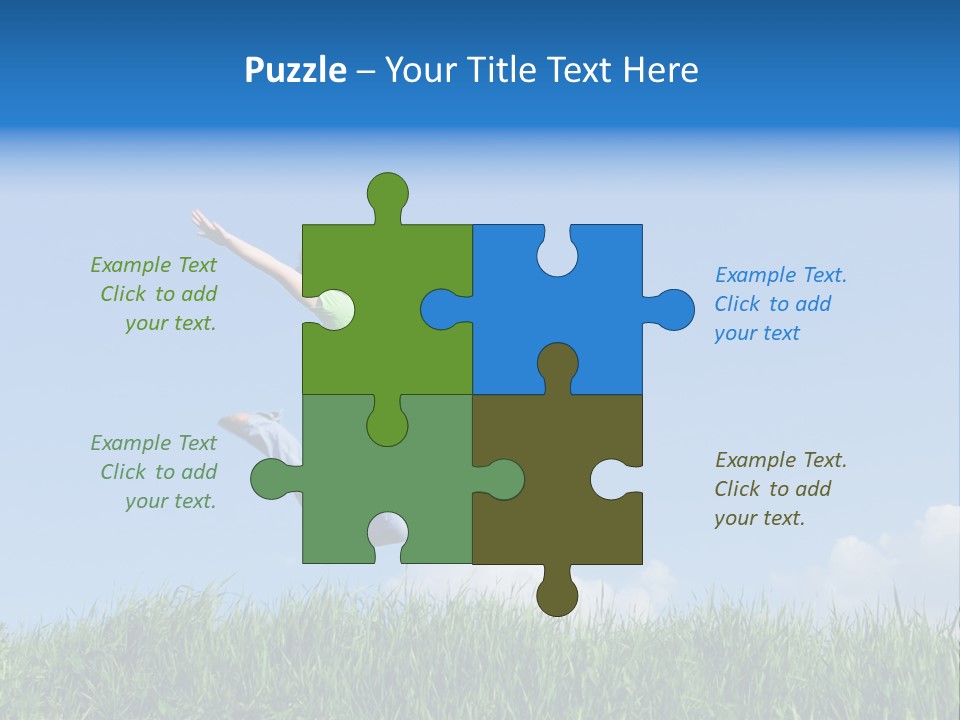 A Woman Jumping In The Air In A Field Of Grass PowerPoint Template