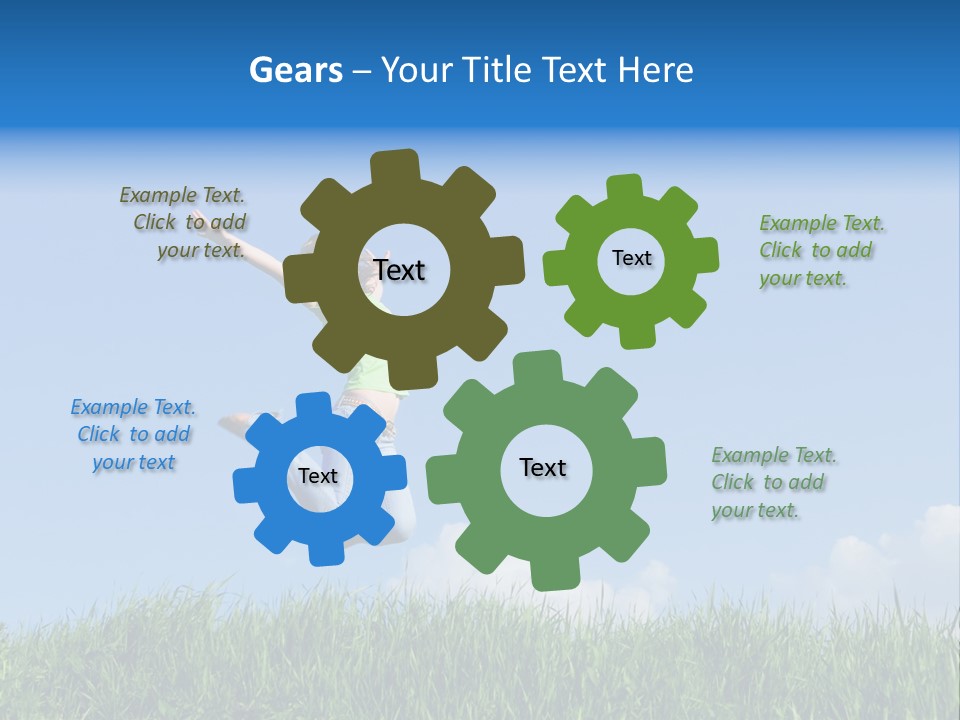 A Woman Jumping In The Air In A Field Of Grass PowerPoint Template