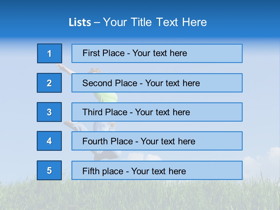 A Woman Jumping In The Air In A Field Of Grass PowerPoint Template