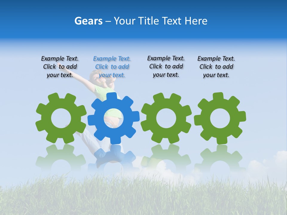 A Woman Jumping In The Air In A Field Of Grass PowerPoint Template