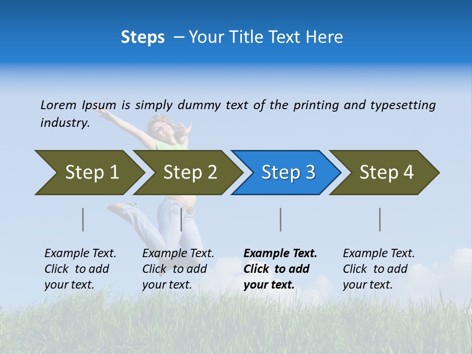 A Woman Jumping In The Air In A Field Of Grass PowerPoint Template