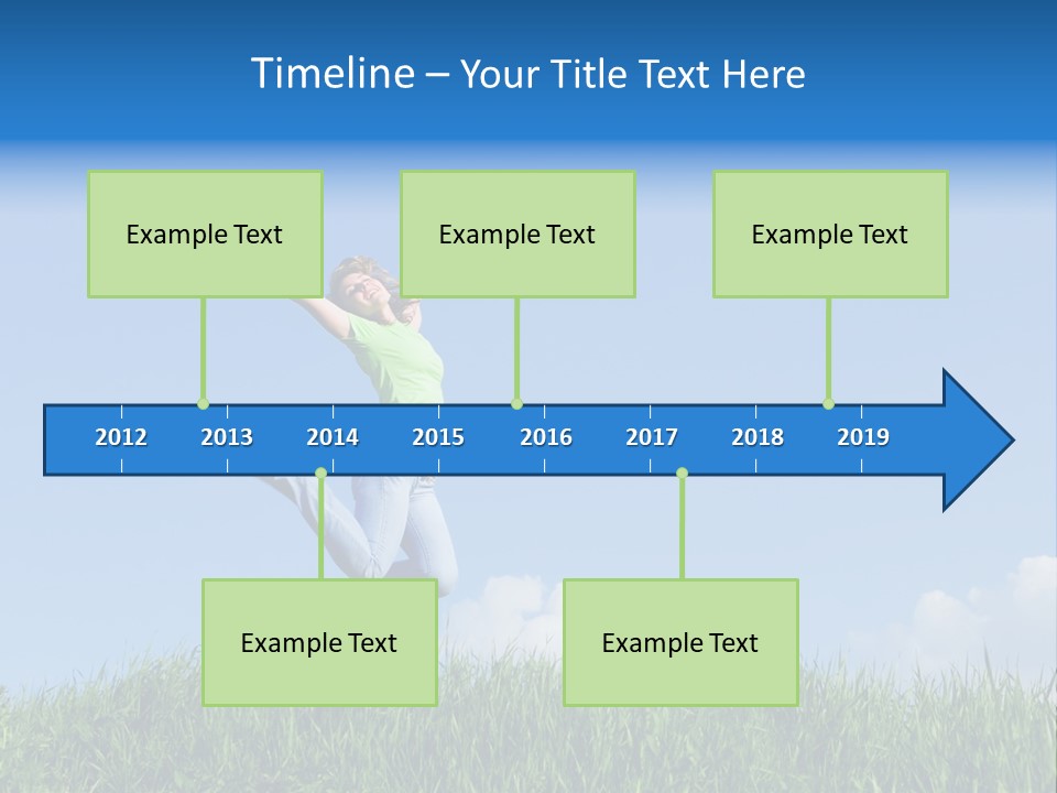 A Woman Jumping In The Air In A Field Of Grass PowerPoint Template
