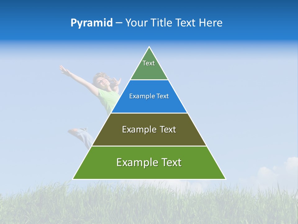 A Woman Jumping In The Air In A Field Of Grass PowerPoint Template