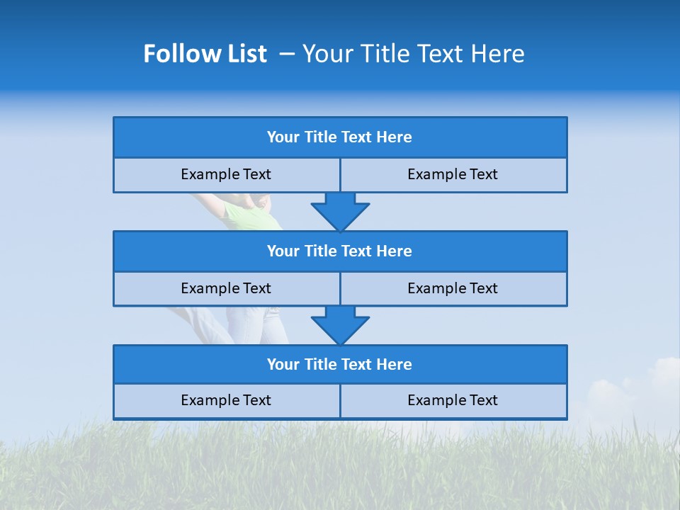 A Woman Jumping In The Air In A Field Of Grass PowerPoint Template