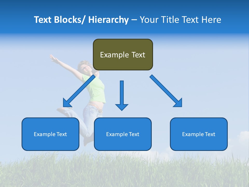 A Woman Jumping In The Air In A Field Of Grass PowerPoint Template