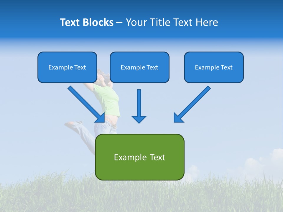 A Woman Jumping In The Air In A Field Of Grass PowerPoint Template