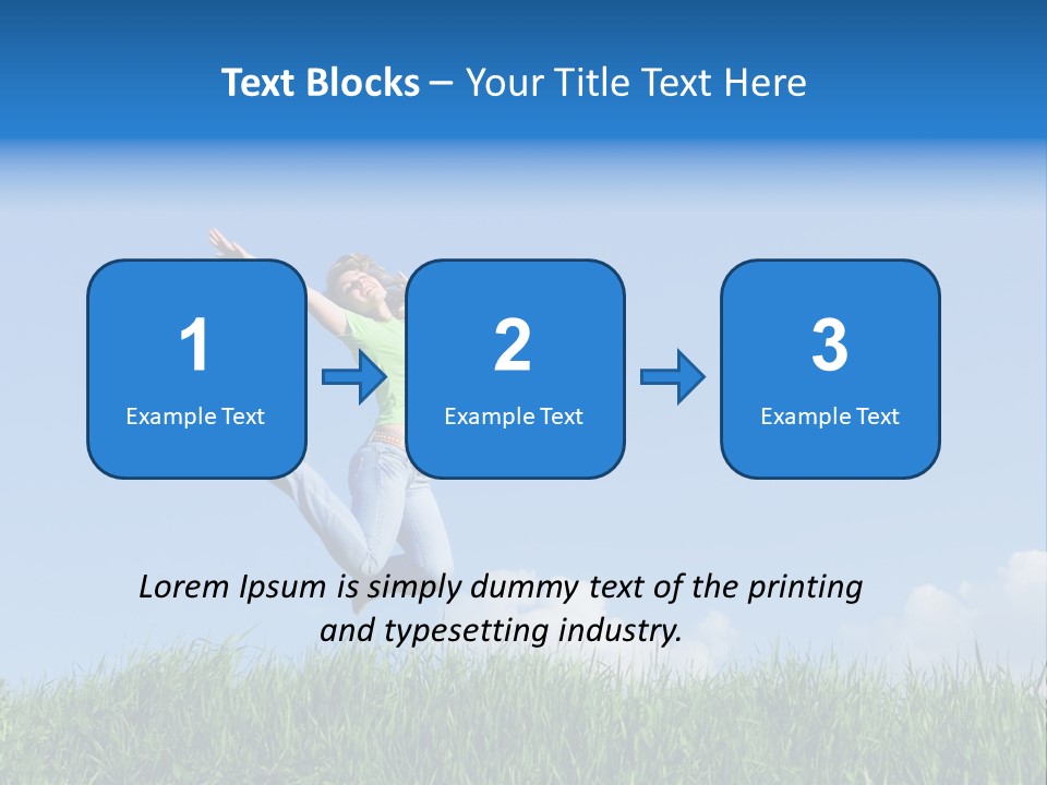 A Woman Jumping In The Air In A Field Of Grass PowerPoint Template