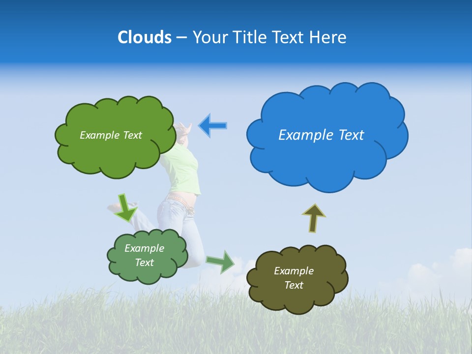 A Woman Jumping In The Air In A Field Of Grass PowerPoint Template