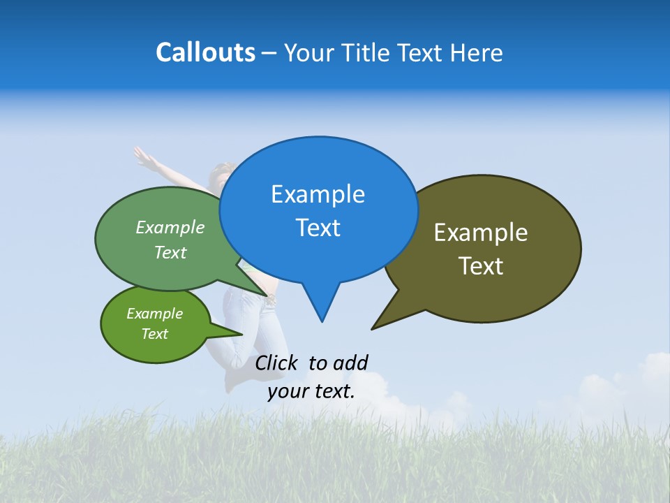 A Woman Jumping In The Air In A Field Of Grass PowerPoint Template