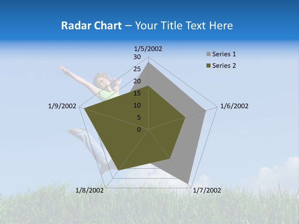 A Woman Jumping In The Air In A Field Of Grass PowerPoint Template