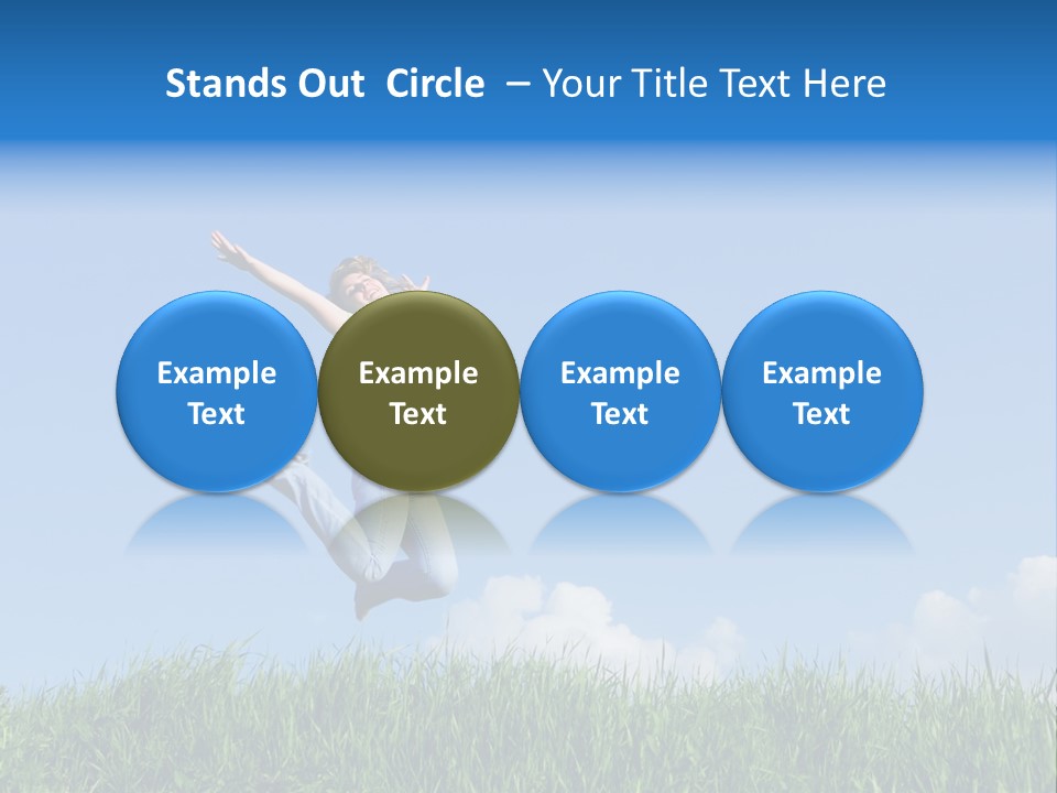 A Woman Jumping In The Air In A Field Of Grass PowerPoint Template