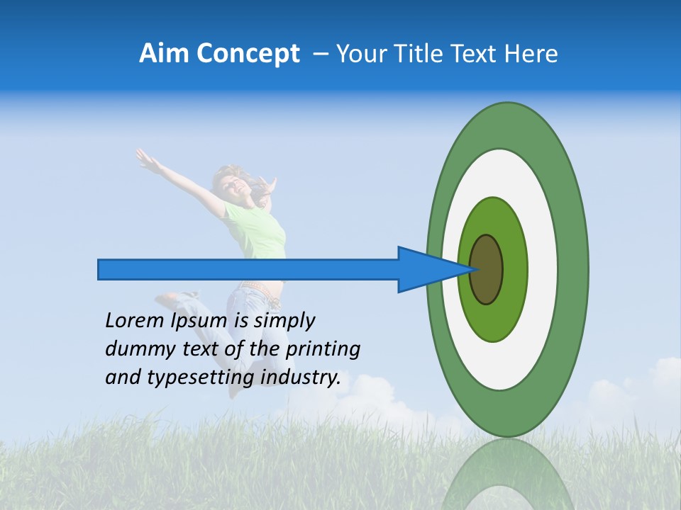 A Woman Jumping In The Air In A Field Of Grass PowerPoint Template