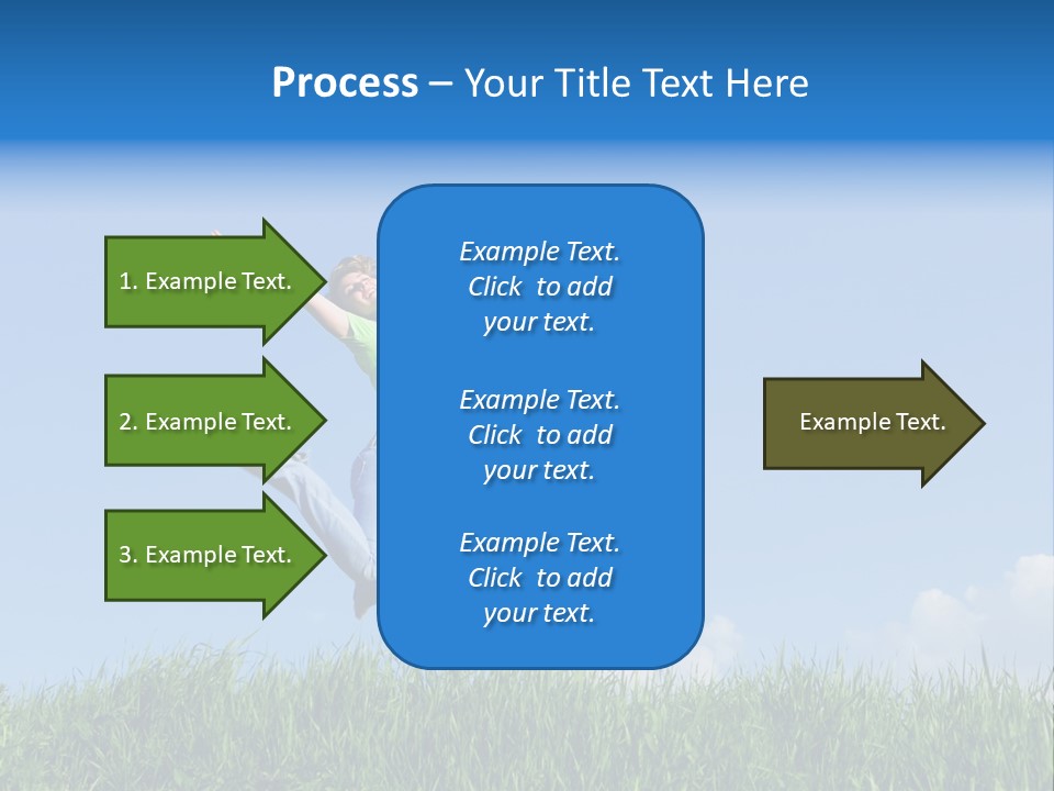 A Woman Jumping In The Air In A Field Of Grass PowerPoint Template