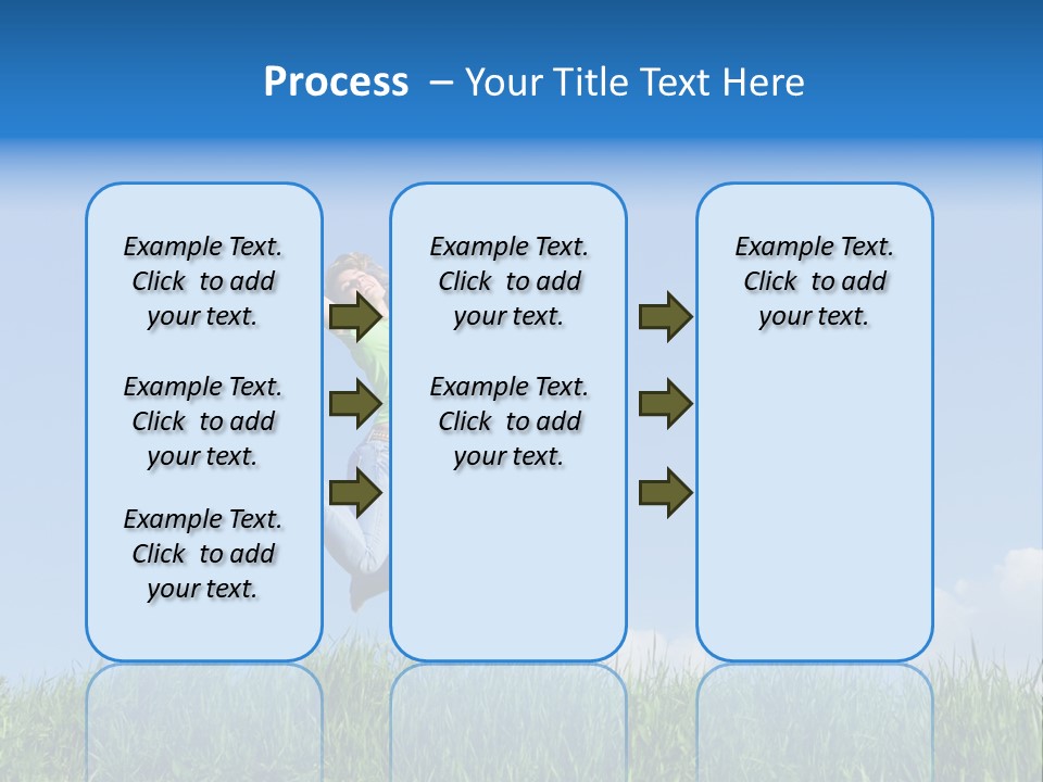 A Woman Jumping In The Air In A Field Of Grass PowerPoint Template