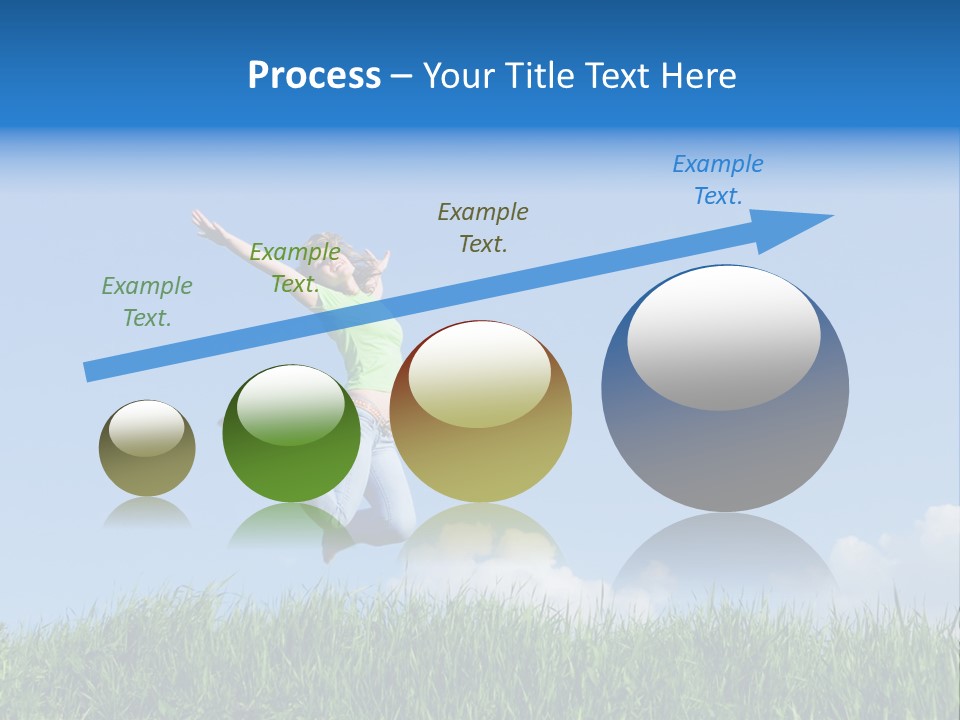 A Woman Jumping In The Air In A Field Of Grass PowerPoint Template