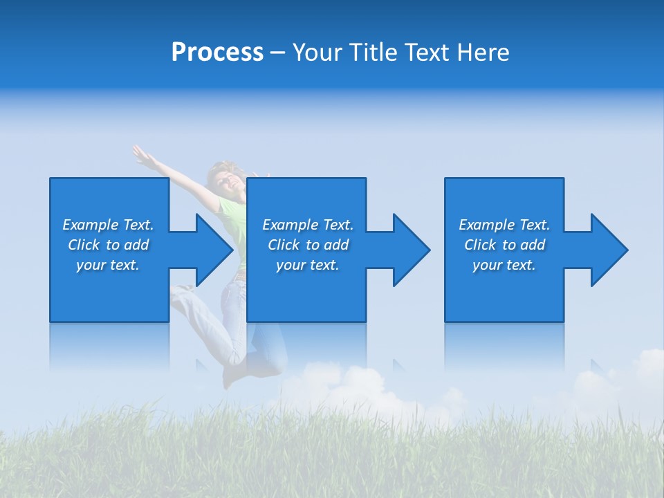 A Woman Jumping In The Air In A Field Of Grass PowerPoint Template