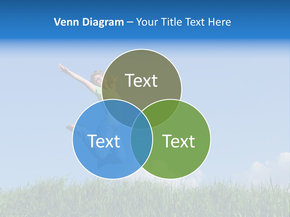 A Woman Jumping In The Air In A Field Of Grass PowerPoint Template