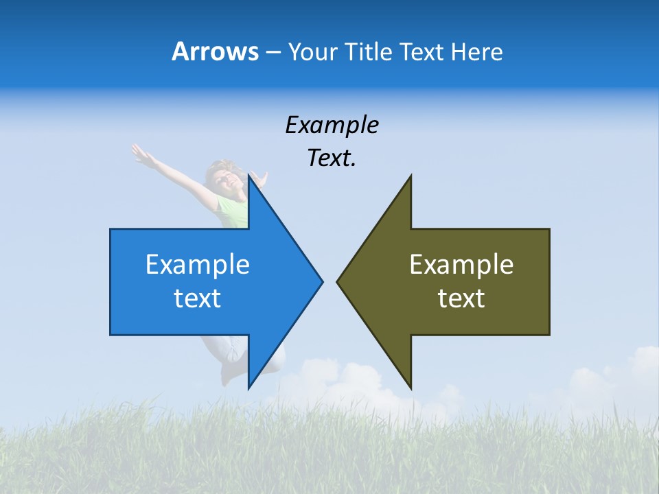 A Woman Jumping In The Air In A Field Of Grass PowerPoint Template