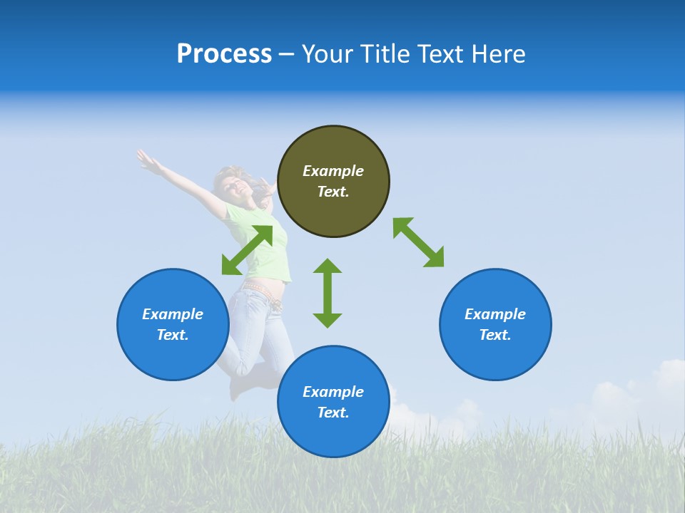 A Woman Jumping In The Air In A Field Of Grass PowerPoint Template