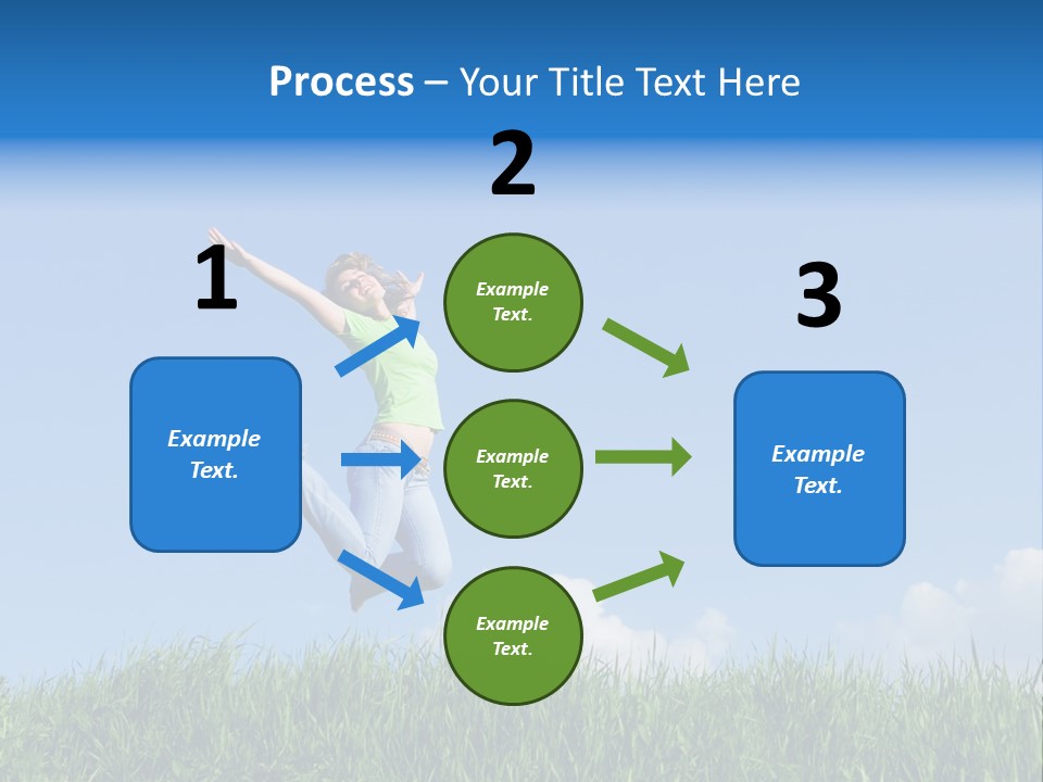 A Woman Jumping In The Air In A Field Of Grass PowerPoint Template