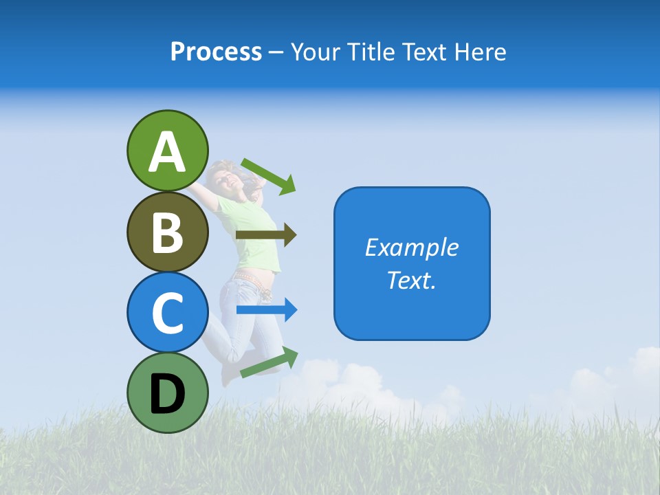 A Woman Jumping In The Air In A Field Of Grass PowerPoint Template