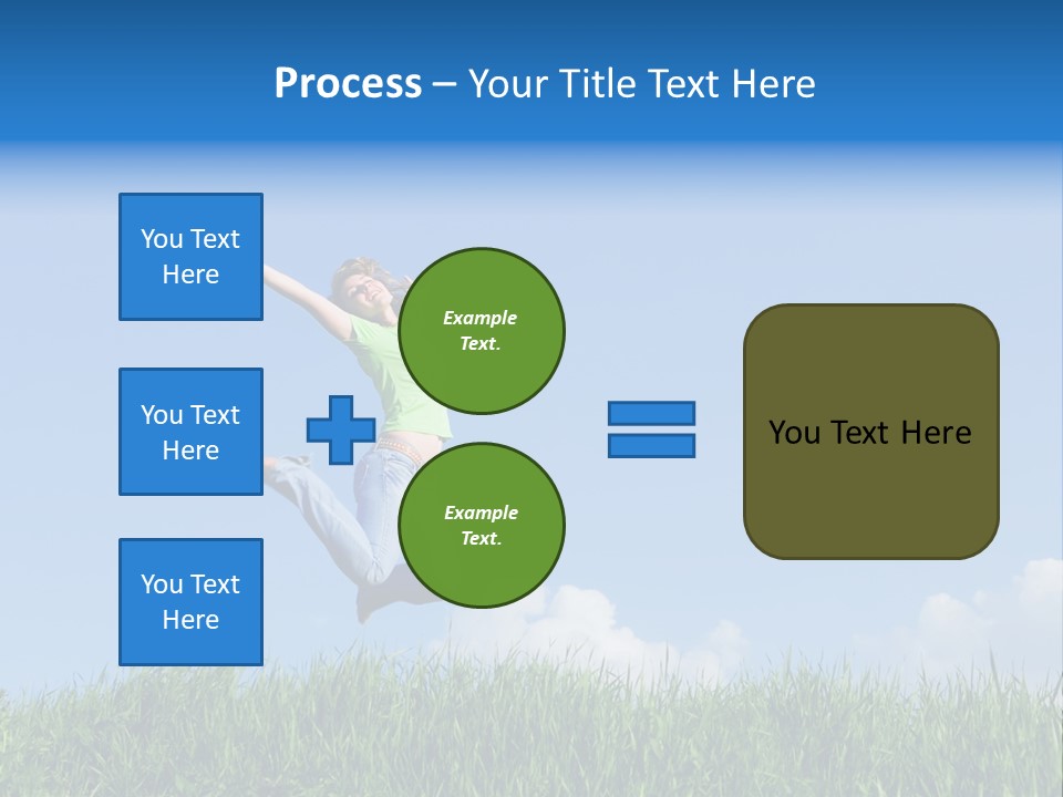A Woman Jumping In The Air In A Field Of Grass PowerPoint Template