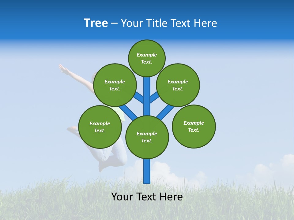 A Woman Jumping In The Air In A Field Of Grass PowerPoint Template